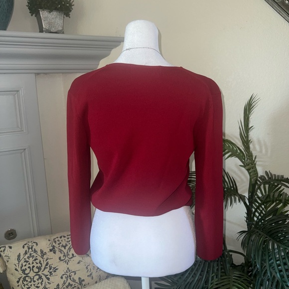 NWOT Geoffrey Beene Classic Burgundy Cardigan Sweater Size S - Picture 6 of 9